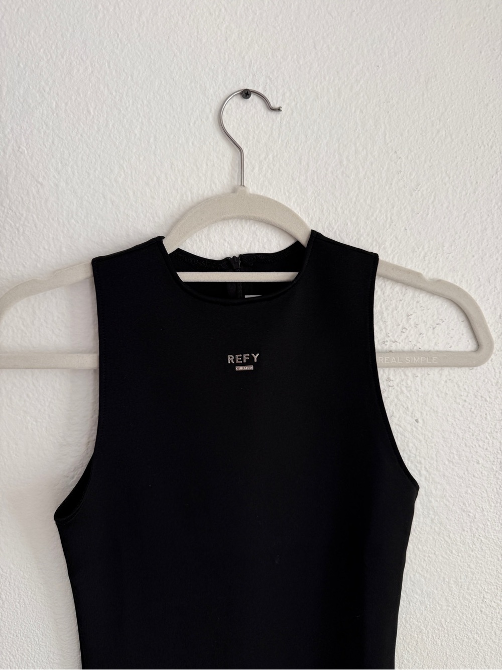 REFY Black Sleeveless Mock Neck Top